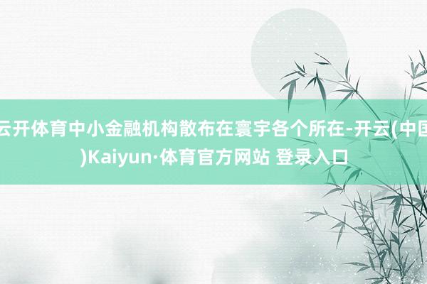 云开体育中小金融机构散布在寰宇各个所在-开云(中国)Kaiyun·体育官方网站 登录入口