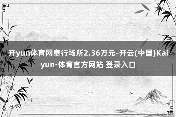 开yun体育网奉行场所2.36万元-开云(中国)Kaiyun·体育官方网站 登录入口